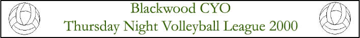 Blackwood CYO Thursday Night Volleyball League 2000